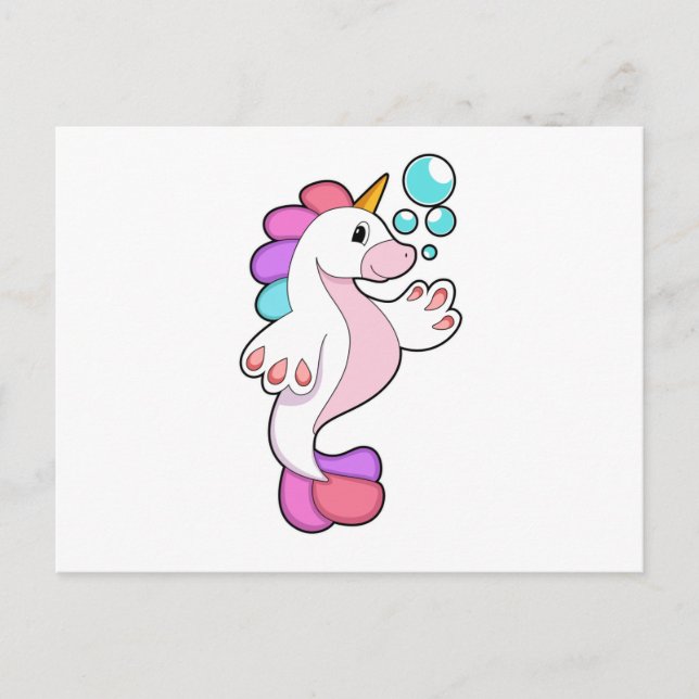 Unicorn with Water bubbles.PNG Postcard (Front)