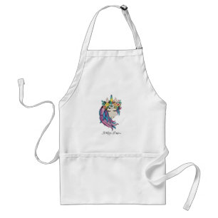 Unicorn With Wildflowers In Watercolor Standard Apron