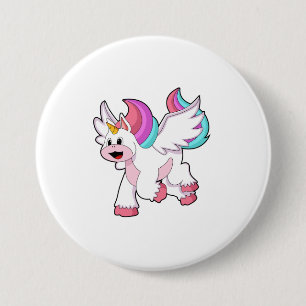 Unicorn with Wing.PNG 3 Inch Round Button