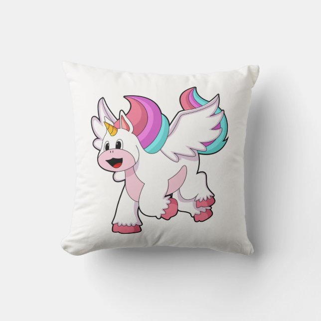 Unicorn with Wing.PNG Throw Pillow (Front)