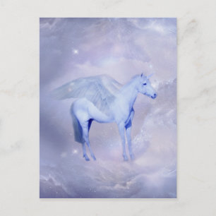 Unicorn with wings fantasy postcard