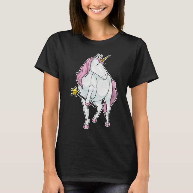 Unicorn Wizard Magic wand T-Shirt (Front)