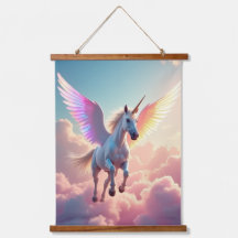 unicorn Wood Topped Wall Tapestry One Panel