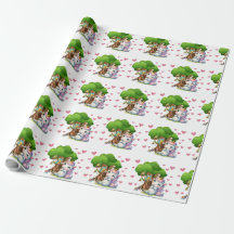 Unicorn & Woodland Friends Wrapping Paper Cute 