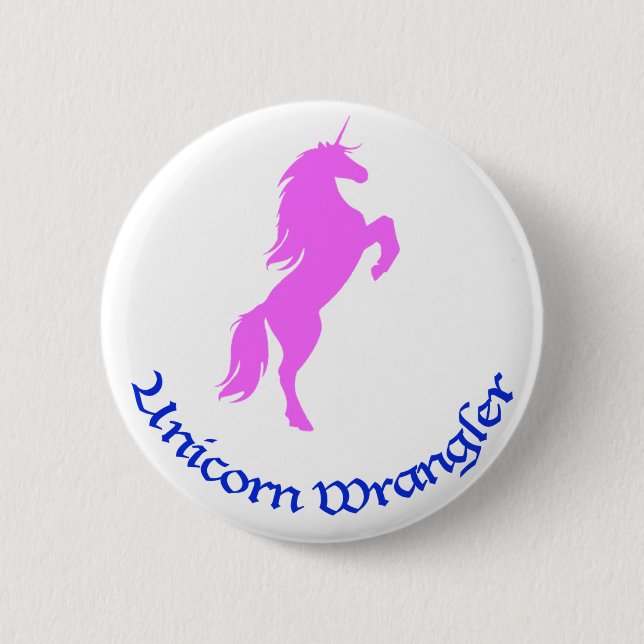 Unicorn Wrangler 2 Inch Round Button (Front)