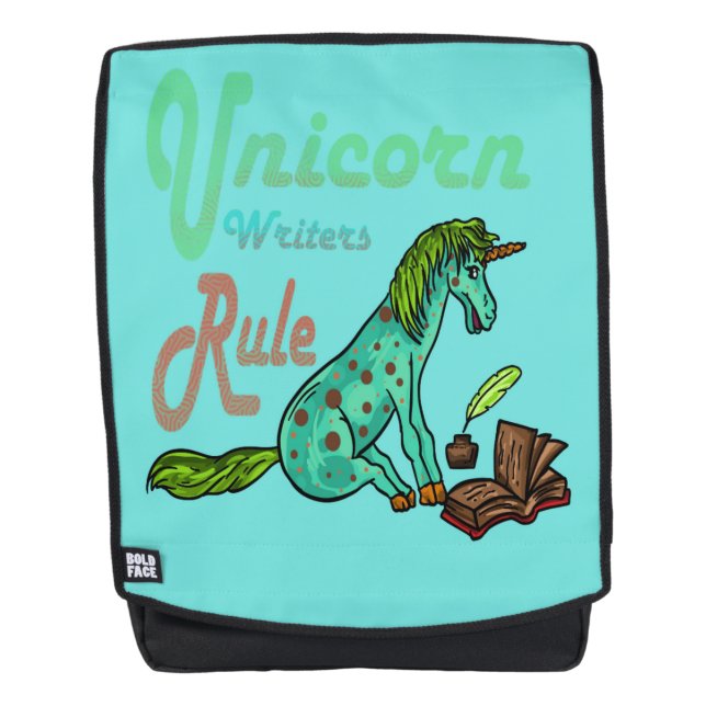 Unicorn Writers Rule Backpack (Front)