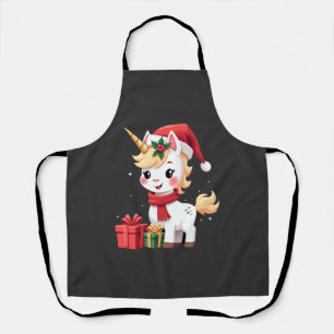 Unicorn Xmas Decoration Santa Unicorn Christmas T- Apron