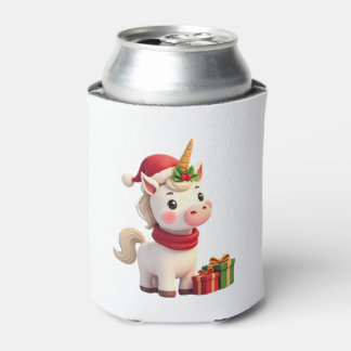 Unicorn Xmas Decoration Santa Unicorn Christmas T- Can Cooler