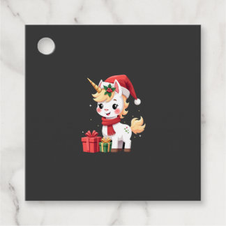 Unicorn Xmas Decoration Santa Unicorn Christmas T- Favour Tags