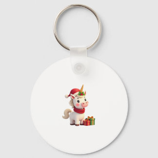 Unicorn Xmas Decoration Santa Unicorn Christmas T- Keychain