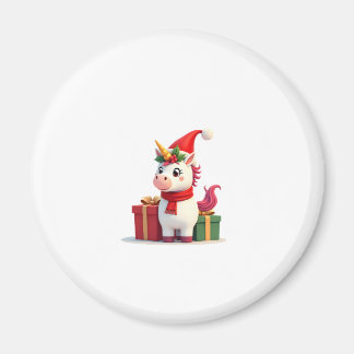 Unicorn Xmas Decoration Santa Unicorn Christmas T- Magnet