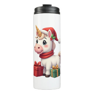 Unicorn Xmas Decoration Santa Unicorn Christmas T- Thermal Tumbler