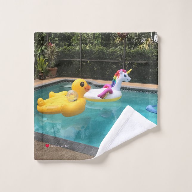 Unicorn Yellow Duck Pool Wash Cloth (Wash Cloth)