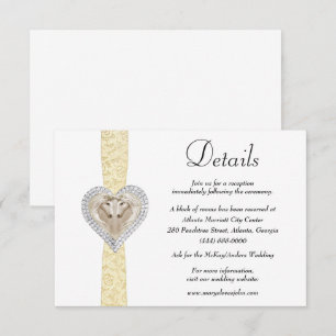 Unicorn Yellow Lace Wedding Details Enclosure Card