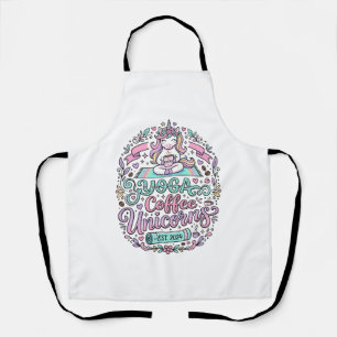 Unicorn Yoga Coffee Unicorns Stylish T-Shirt Desig Apron