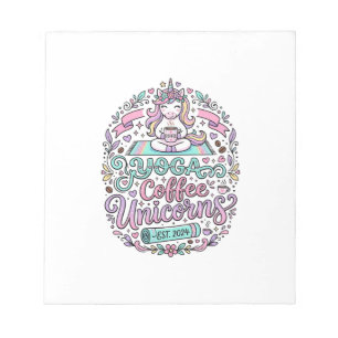 Unicorn Yoga Coffee Unicorns Stylish T-Shirt Desig Notepad