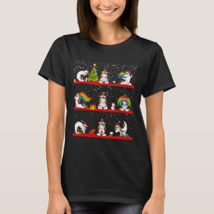 Unicorn Yoga Pose Christmas Pajama Funny Zen Namas T-Shirt