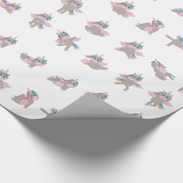Unicorn Yoga Poses Pattern Design Wrapping Paper (Corner)