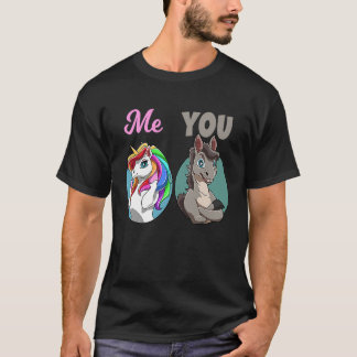 Unicorn You vs Me  Compare Rainbow T-Shirt