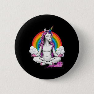 Unicorn Zen Yoga Meditation Spiritual Rainbow Magi 2 Inch Round Button