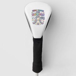 Unicorn Zero Drama Just Unicorn Vibes Bold Typogra Golf Head Cover