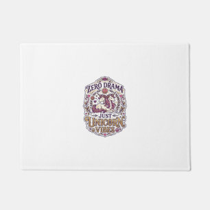 Unicorn Zero Drama Just Unicorn Vibes Stylish Whit Doormat