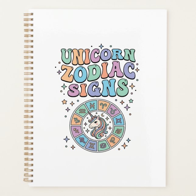 Unicorn Zodiac Signs Kawaii Vector Design_1 Planner (Front)