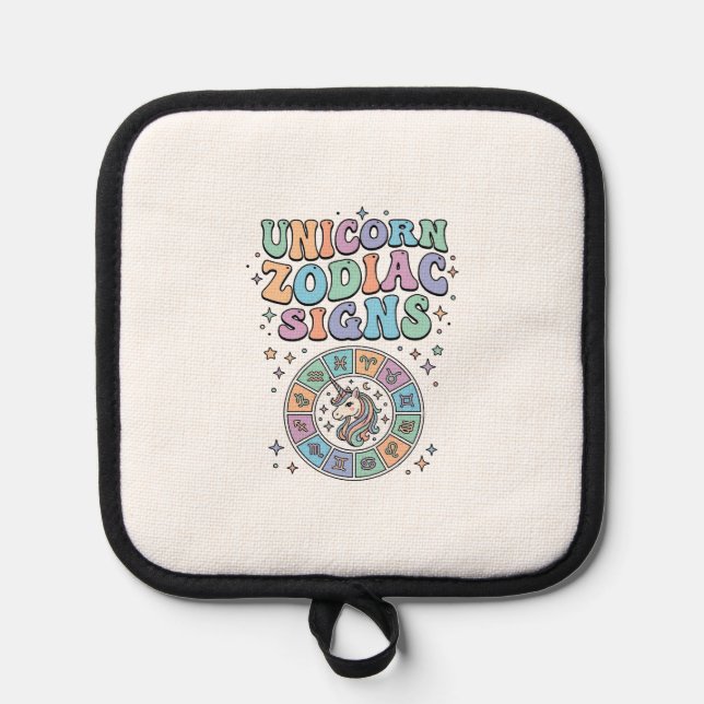 Unicorn Zodiac Signs Kawaii Vector Design_1 Pot Holder (Front)