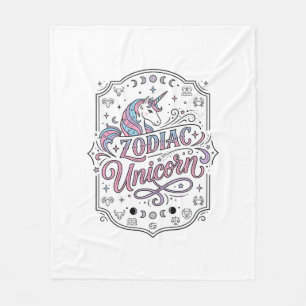 Unicorn Zodiac Unicorn Playful Cute Gift Design_1 Fleece Blanket