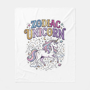 Unicorn Zodiac Unicorn Premium Vector Marketplace  Fleece Blanket