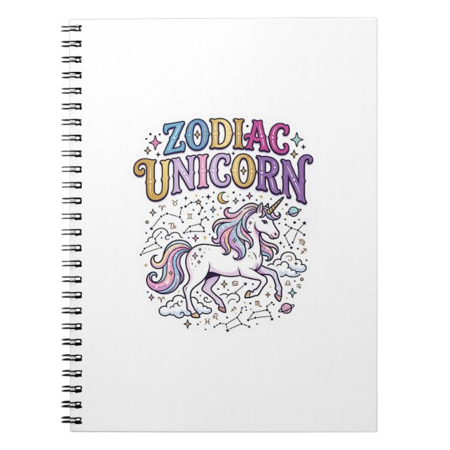 Unicorn Zodiac Unicorn Premium Vector Marketplace  Notebook (Front)