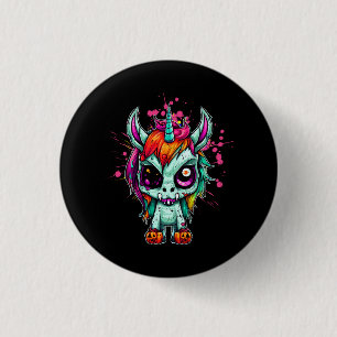 Unicorn Zombie Zombiecorn Horror Character Gothic  1 Inch Round Button