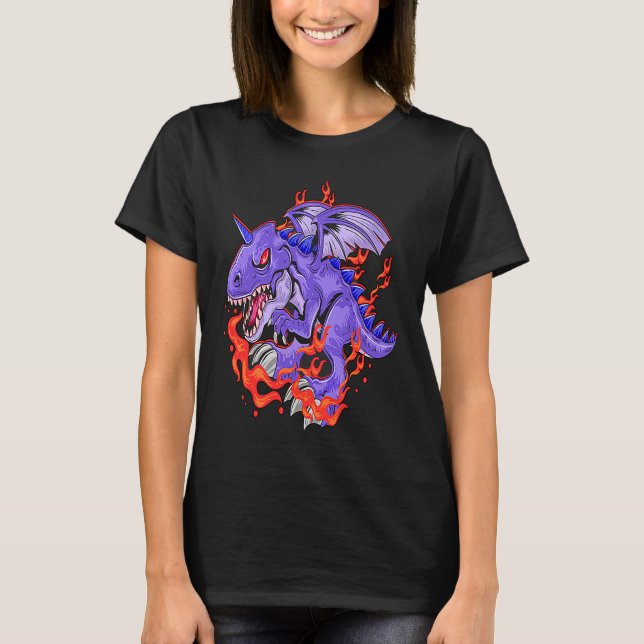 Unicornasaurus rex Dinosaur rex Flying unicorn T-Shirt (Front)