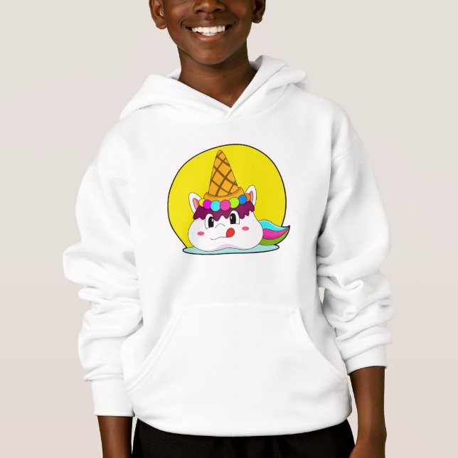 Unicorne avec cône de crème glacée (Devant)