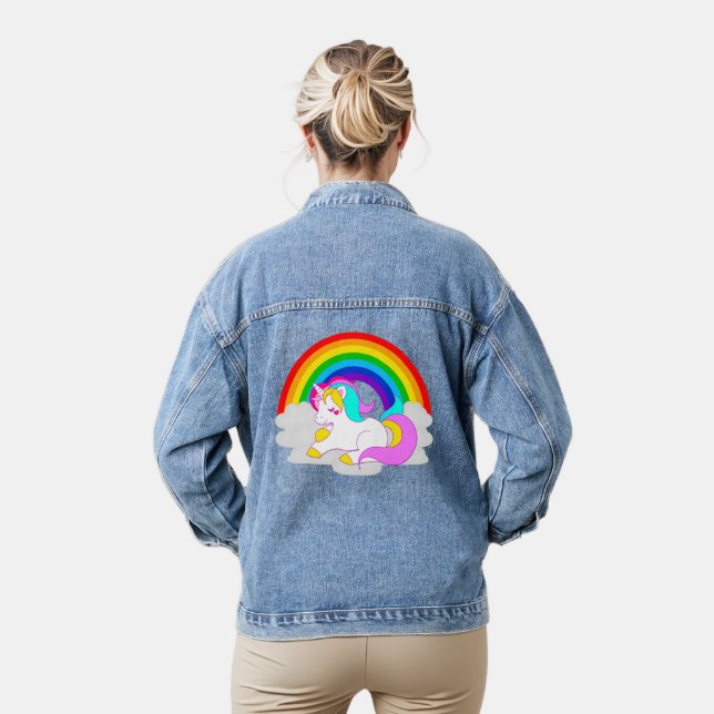 Unicorne blanche sur Cloud Rainbow Femmes (Modèle)