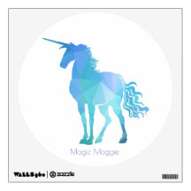 Unicorne bleu géométrique