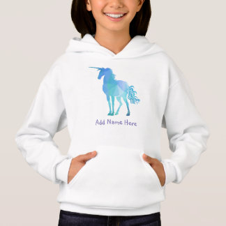 Unicorne bleu géométrique moderne avec nom