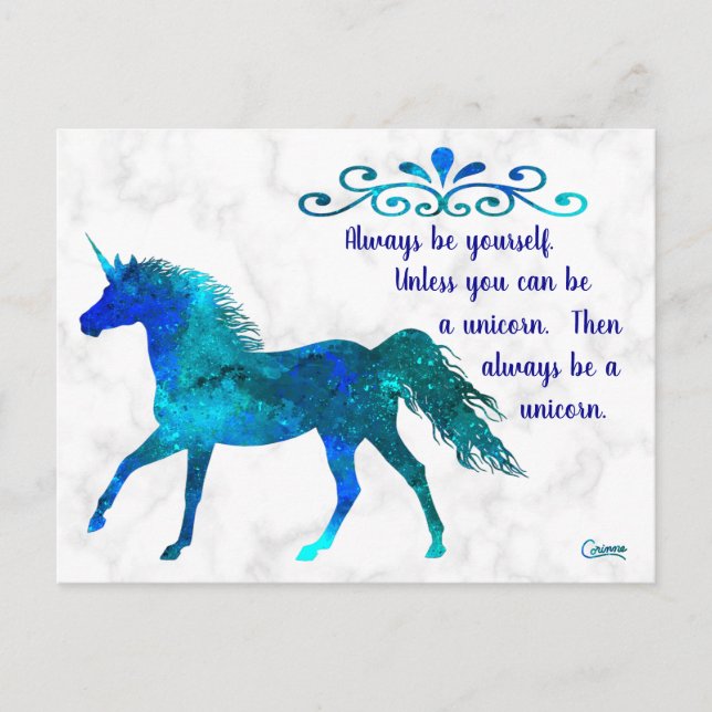 Unicorne - Carte postale (Devant)