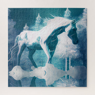Unicorne dans le Puzzle d'hiver