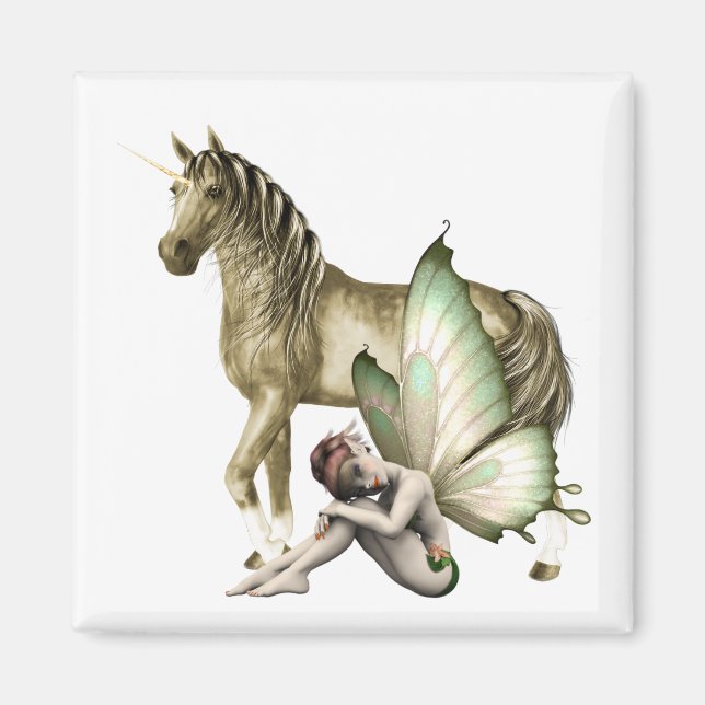 Unicorne d'or et aimant de fée timide (Devant)