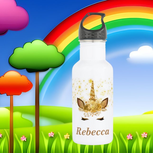 Unicorne dorée ajouter nom bouteille d'eau (Créateur téléchargé)