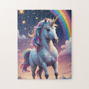 Unicorne et Puzzle arc-en-ciel