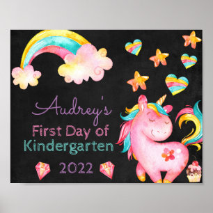 Unicorne et Rainbows Premier jour du tableau de bo