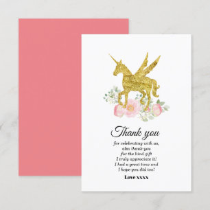 unicorne fille carte de remerciements