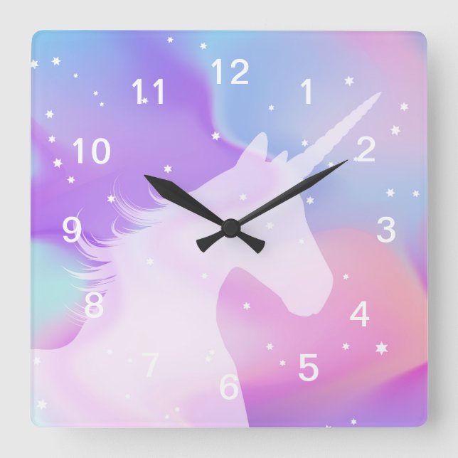Unicorne - Horloge Mur Acrylique (Recto)