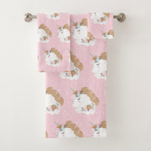 Unicorne lunaire Motif rose