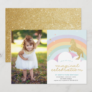 UNICORNE MAGIQUE ANNIVERSAIRE INVITATION
