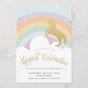 UNICORNE MAGIQUE ANNIVERSAIRE INVITATION