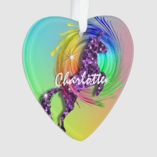 Unicorne magique Nom modifiable mignonne fille