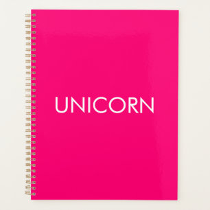 "Unicorne" minimaliste rose chaud fuchsia blanc